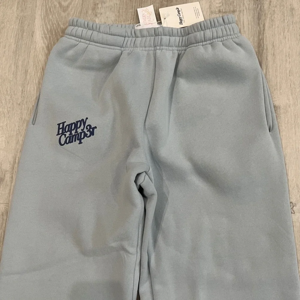 Happy Camp3r Puff Series Sweatpants Blue Small NWT Cozy Joggers Lounge Heavy